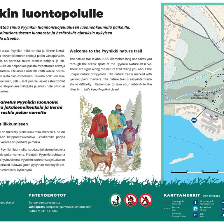 Information boards of nature trails